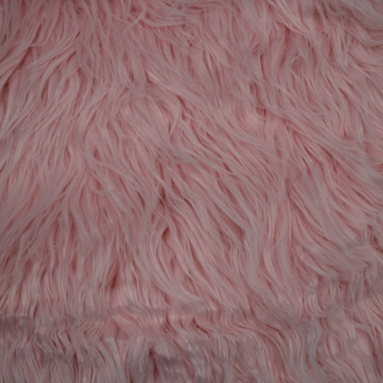 Pink Mongolian Fur Fabric by the Yard