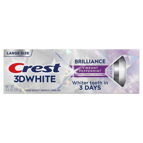 3D White Brilliance Vibrant Peppermint Teeth Whitening Toothpaste, 4.6 oz