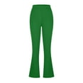 thumbnail image 5 of ibuvkizy Flare Leggings for Women Clearance!Yoga Pants with Pockets for Women's Fashion Casual Temperament Solid Color Knitted Pull Slim Flare Trousers Green,S, 5 of 6
