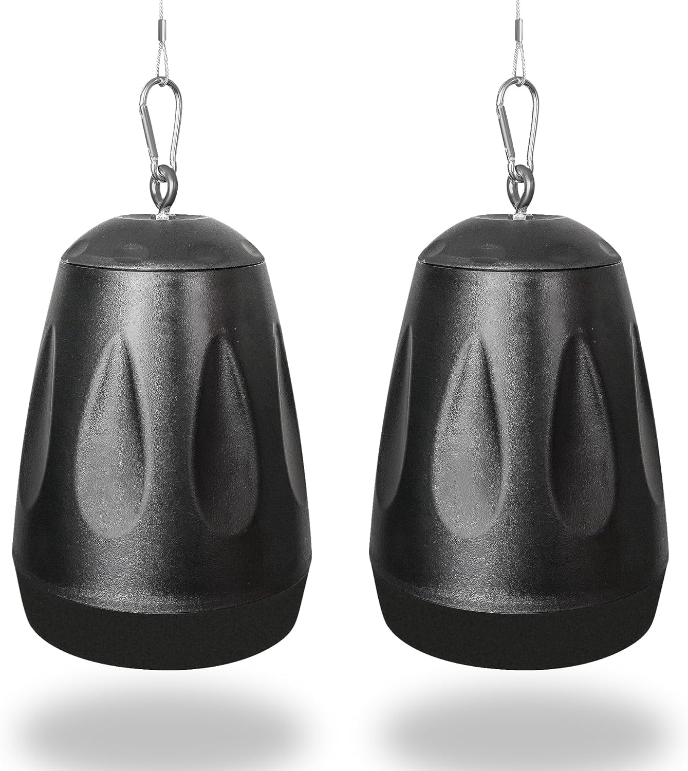 Sound Town Commercial Restaurant Bluetooth Amplifier + Pendant Speaker Set, with One 2-Zone 70V/100V Amplifier with Bluetooth, 4 x All-Weather 4-Inch Pendant Speakers, Black (PAC80X4PD4B)