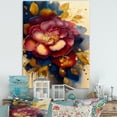 thumbnail image 2 of Designart Red And Gold Camellia Floral Design II Canvas Wall Art, 2 of 5