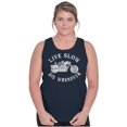 thumbnail image 3 of Funny Biker Sloth Live Slow Pun Tank Top T Shirts Men Women Brisco Brands M, 3 of 6