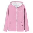 thumbnail image 4 of Byoo Smile Letter Print Hoodie for Toddler Girls Long Sleeve Kangaroo Pocket Zip Up Hooded Jacket Comfort Sweatshirt for Kids, 4 of 4