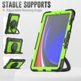thumbnail image 5 of Case for Samsung Galaxy Tab S10 Lite/S10 FE/S9 FE/S9, 360 Rotating Stand Handle Pencil Holder Shoulder Strap Heavy Duty Shockproof Cover, Lime PC, 5 of 7