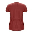thumbnail image 6 of HongQid Women's Ruffle Hem Maternity T Shirt Short Sleeve Crewneck Ribbed Knit Peplum Tee Tops, 6 of 8