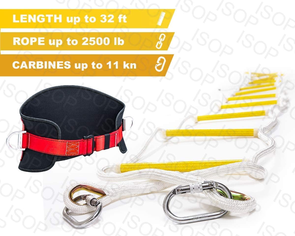 ISOP Rope Ladder Fire Escape Use 4 Story Emergency Escape Ladder for