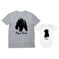 thumbnail image 1 of Baby & Papa Bear Men's T-shirt & Baby Bodysuit Outfit Father & Son Matching Set Dad Gray 5XL / Baby White NB (0-3M), 1 of 8