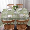 thumbnail image 3 of Sage Green Snowflake Christmas Table Cloth Waterproof Tablecloths, Winter Xmas Snowflakes Tablecloth Dining Table Cover for Kitchen Party Tabletop Outdoor, Rectangle Tablecloth 60x102 Inch, 3 of 9