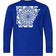 thumbnail image 3 of Inktastic Arkansas Silhouette Mandala Long Sleeve Youth T-Shirt, 3 of 5