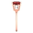 thumbnail image 3 of Three-Stone Engagement Ring for Women - 3ct Natural Garnet in 14K Rose Gold Promise Ring, 3 of 5