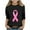 Black, variant on Feancey Girls Cute Tops Pink Ribbon 3/4 Sleeve Graphic Tee Breast Cancer Awareness Tshirts for Toddler Girl Crewneck Loose Blouses Black 3-4 Years