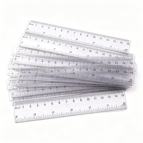 Topboutique Plastic Rulers 20 Pcs Flexible Straight Rulers Clear Rulers Bulk 6 inch/15 cm Rulers Transparent Ruler with Centimeters and Inches for Office Supplies
