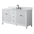 thumbnail image 5 of Vanity Art 60" Bathroom Vanity with Sink and Engineered Marble Top, Freestanding Storage Cabinet with 2 Drawers, 2 Shelves and 1 Flip Down Tray, 5 of 8