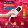 thumbnail image 3 of MEUDYT Electric Heated Blanket, 50.1"x60.1" Heating Blanket for Adult, Soft Flannel & Sherpa, 10 Heating Levels & 1-8 Hours Auto off, Pink, 3 of 8