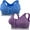 Blue+Purple, variant on FANNYC 2 Pack Sports Bra for Women Criss-Cross Back Strappy Longline Sports Bras Medium Support Yoga Workout Bra with Removable Cups 2 Pack