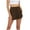 Brown, variant on Staron Summer Casual Shorts for Women Quarter Length Drawstring Elastic Waist Lace Trim Solid Color Relaxed Comfy Pants, Green XXL