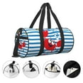 thumbnail image 3 of Easygdp Red Funny Crab on Blue Stripe Bolsa de Viaje, Bolsa de Mano, Bolsa de Gimnasio, Bolsa de Equipaje para Viaje, 3 of 6