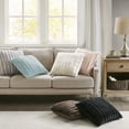 thumbnail image 3 of Madison Park Duke Faux Fur Stripe Decorative Throw Pillow, 20X20 Inches Blue, 3 of 3