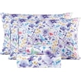 thumbnail image 1 of Floral Queen Sheets Soft Breathable Microfiber Vintage Printed Bed Sheet Set Deep Pocket Fitted Sheet Included Flower Pattern, 1 of 7