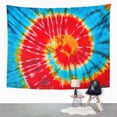thumbnail image 2 of ZEALGNED Blue Tye Spiral Tie Dye for Colorful Abstract Artistic Wall Art Hanging Tapestry Home Decor for Living Room Bedroom Dorm 51x60 inch, 2 of 2