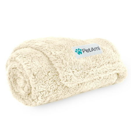 UPC: 0840168302802 | PetAmi Fluffy Waterproof Dog Blanket For Small Medium Dogs  Soft Warm Pet Sherpa Throw Pee Proof Couch Cover  Reversible Cat Puppy Bed Blanket Sofa Protector  Plush Washable Pad (Beige Cream  24×32)