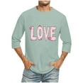 thumbnail image 2 of Nmnitkp Mens Shirts High-Quality Fabric Valentine's Day Love Print Mens T-shirts New Design Mens Vintage Baseball Raglan 3/4 Sleeve Plain Casual Tee Basic Active T Shirts(Plus Size & Regular), 2 of 5