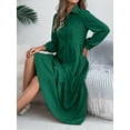 thumbnail image 4 of Women's Fall Fashion V Neck Long Sleeve Ruffle Dresses Tiered Swing Flowy Wedding Guest Cocktail Party Dress, 4 of 5