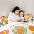thumbnail image 5 of Feelyou Cartoon Orange Flower Twin Comforter Sets, Groovy Blossoms Bedding Set, 2pcs, 5 of 8