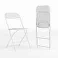thumbnail image 3 of Emma + Oliver Set of 2 Plastic Folding Chairs - 650 LB Weight Capacity Lightweight Stackable Folding Chair in White, 3 of 14