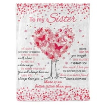 Funnil Gift for Sister,Birthday Gifts from Sister Bday Gift for Women to My Sister Throws Blankets for Her Christmas Valentines Mothers Day 50x60" Pink