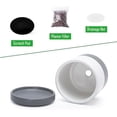 thumbnail image 4 of 3.5 Inch Ceramic Planter Pot with Drainage Hole and Saucer, Indoor Cylinder Round Planter Pot, White/Speckled Grey, 94-O-A-6, 4 of 7