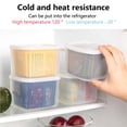 thumbnail image 4 of Naiovety Caja de mantenimiento fresco PP refrigerador jengibre ajo escurridor con tapa cuadrada filtro de conservación de frescura cesta cocina Organizadores de utensilios de cocina gris azul Naiovety HA070893-04, 4 of 6
