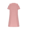 thumbnail image 7 of Busydd Dresses for Teens 5-15 Years Casual Summer Solid Color off Shoulder T Shirt Dress Trendy Round Neck Short Sleeve Girl Dresses with Pockets 11-12 Years, 7 of 7