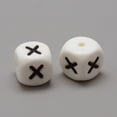 thumbnail image 2 of Food Grade Eco-Friendly Silicone Beads Horizontal Hole Letter style Cube Letter.X 12x12x12mm Hole: 2mm, 2 of 2