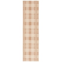 SAFAVIEH Courtyard Benjamin Plaid Indoor/Outdoor Runner Rug, Natural/Beige, 2'3" x 6'7"