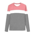 thumbnail image 4 of NAISIBABY Boys Shirt with Long Sleeve, Crewneck Color Block Pullover Kids Cotton Causal Spring Tees Pink 7T, 4 of 8