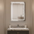 thumbnail image 2 of 24 in. W x 32 in. H Rectangular Frameless LED Light Anti-Fog Wall Mounted Bathroom Vanity Mirror in Silver, 2 of 10