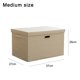 thumbnail image 2 of Contenedor de almacenamiento de tela de lino con tapa, caja de almacenamiento plegable, cesta de almacenamiento organizadora, 2 of 5
