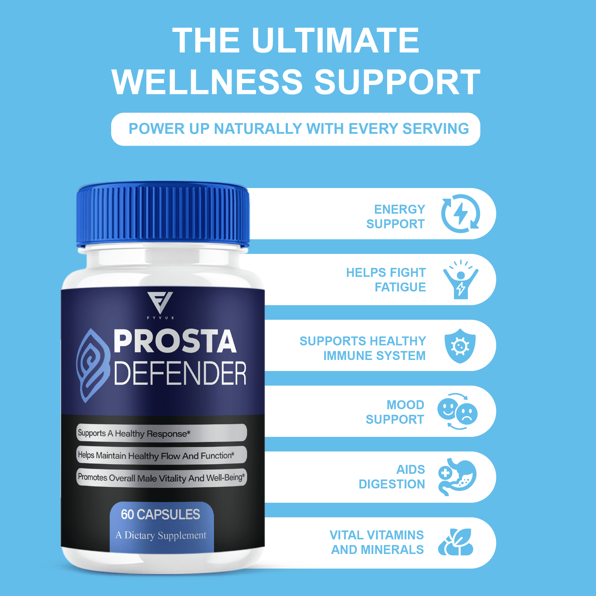 (2 Pack) Prosta Defender Premium Prostate Support Supplement Pills (120 Capsules)