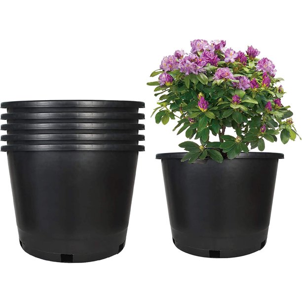 Labwork 5Pack 25 Gallon Premium Black Nursery Pot Plant Container Garden Planter Pots (25