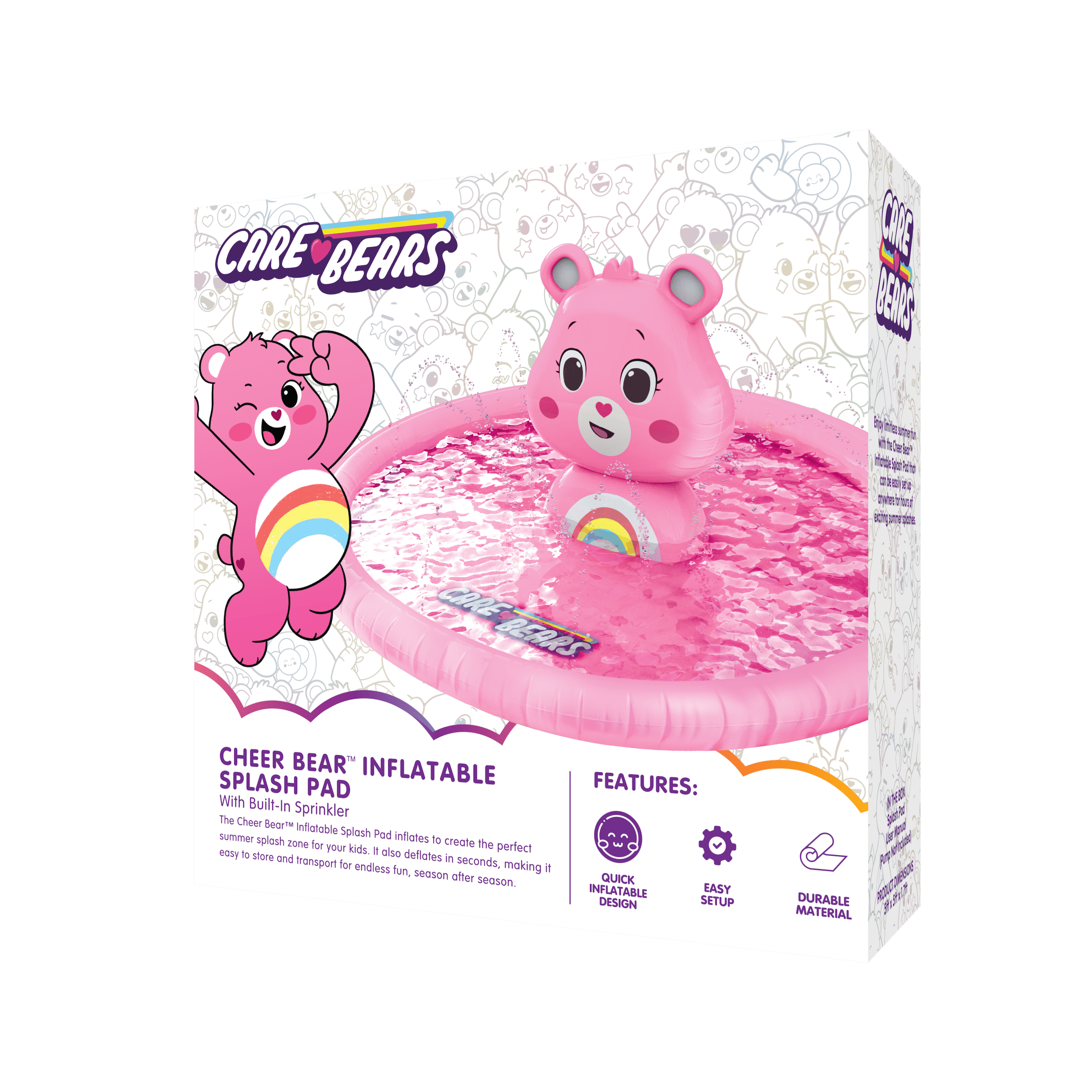 Care Bears Deluxe Inflatable Splash Pad with Sprinkler System for Kids Ages 1 and up Walmart