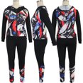 thumbnail image 2 of Akmipoem 2 Piece Tracksuit Women Graphic Hoodie Jacket Sweatsuit Outerwear Outfits Jogger Set, 2 of 5