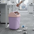 thumbnail image 4 of chaungfeng Large Waste Bin with Lid, Waste Bin Made of Robust Plastic, Waste Bin with Removable Swing Lid for Office, Bathroom, Kitchen, 9 x 9 x 13.7inches, Purple, 4 of 6