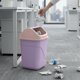 thumbnail image 4 of Papelera cuadrada con tapa para oficina y baño | Cubo de basura con tapa abatible para control de olores | Contenedor de basura de plástico para espacios pequeños, 4 of 6