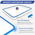 thumbnail image 3 of Dry Erase White Board 16" x 12" Portable and Double Sided A3 Mini Marker Whiteboard for Drawing Writing Home Office, Personal Handheld Whiteboard with 8 Markers, 1 Ereaser, Blue, 3 of 8