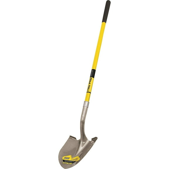 Bilot 31198 Tru Pro Round Point Shovel, Fiberglass Handle, 10-Inch Grip, 48-Inch