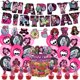 thumbnail image 2 of Lindo juego de globos de Monster High para decoración de cumpleaños, pancarta desechable para decoración de tartas, bandera colgante, 2 of 5