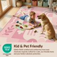 thumbnail image 4 of Design&I 9'x12' Washable Area Rug Pink Cream Geometric and Floral Artistry Design Contemporary with Accents for Dining Room, Basement, Large Office, Snag-Free, 4 of 7