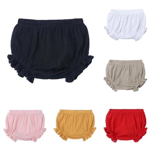 WERYOUNG Baby Girls Boys Casual Shorts Solid Color Summer Ruffle Shorts Stylish Bottoms 18-24 Months