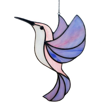 Creative Indoor Outdoor Courtyard Decoration Crafts Gift Hanging Pendant Handmade Hummingbird Wind Chime Hanging Ornament PURPLE